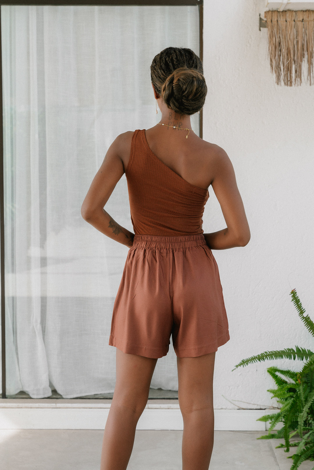 Shorts Bolso Café
