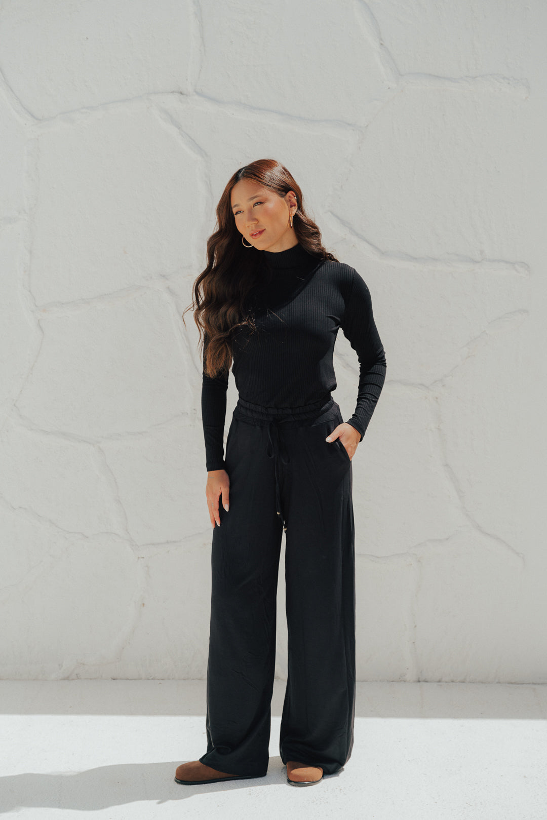 Pantalona Laço Moletinho Preta