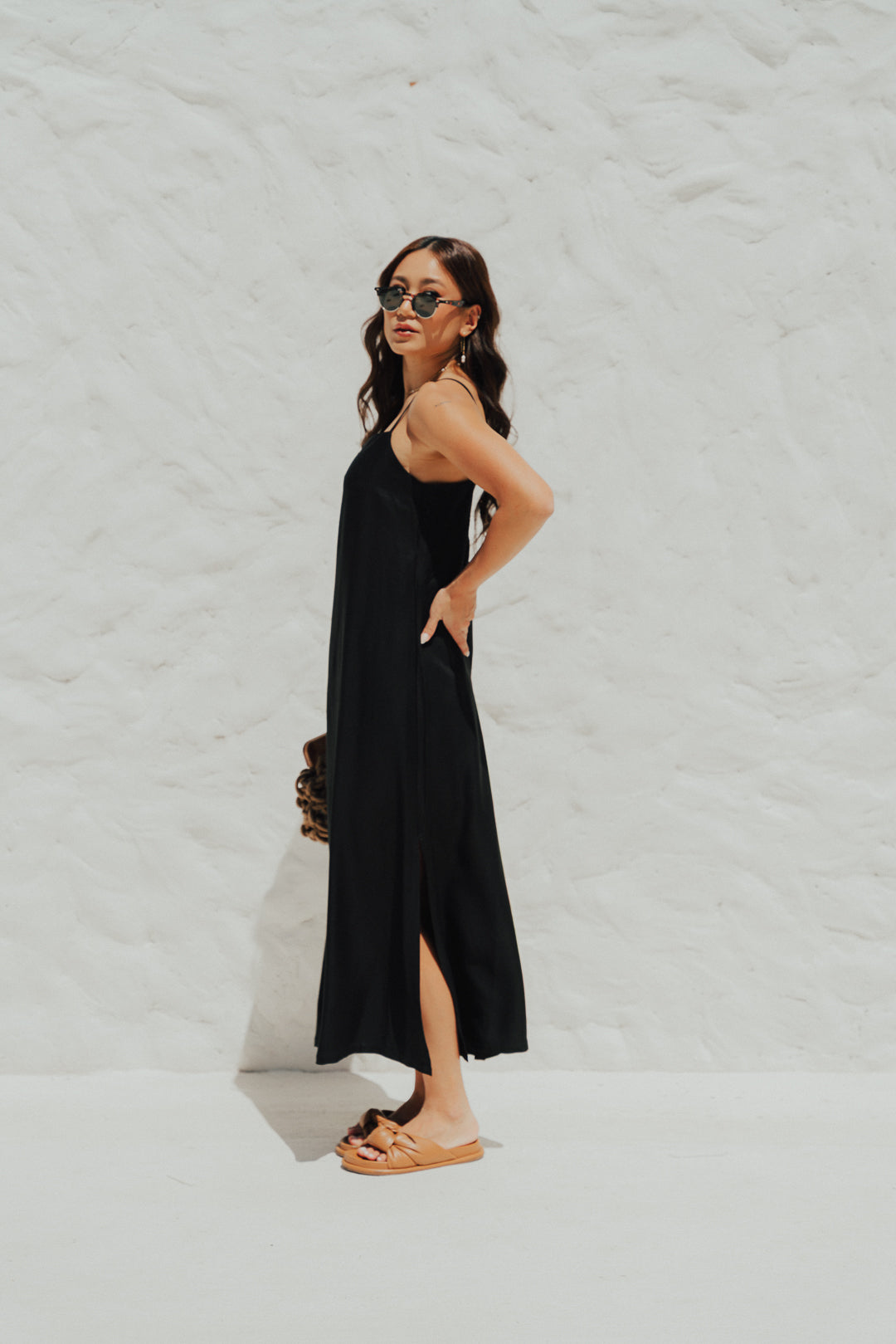Vestido Longo Quadrado Preto