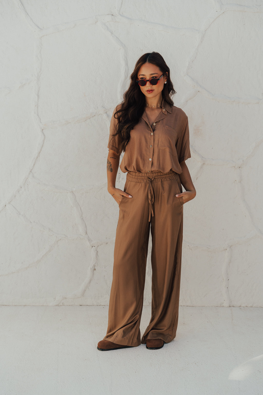 Pantalona Laço Viscose Cappuccino