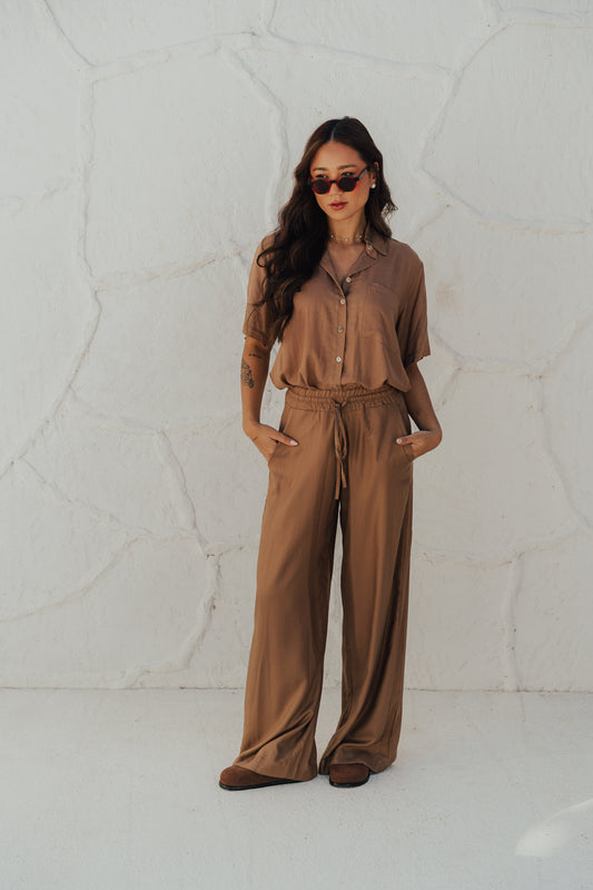 Pantalona Laço Viscose Cappuccino