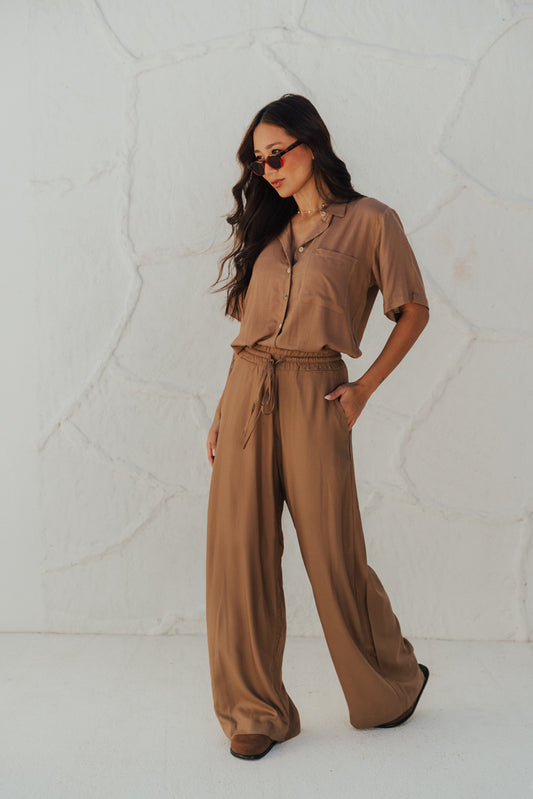 Pantalona Laço Viscose Cappuccino
