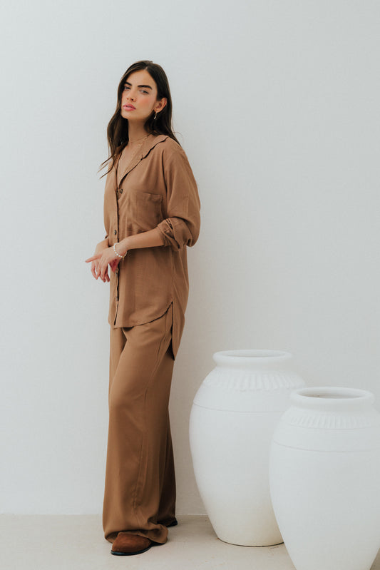 Camisa Fenda M/L Cappuccino
