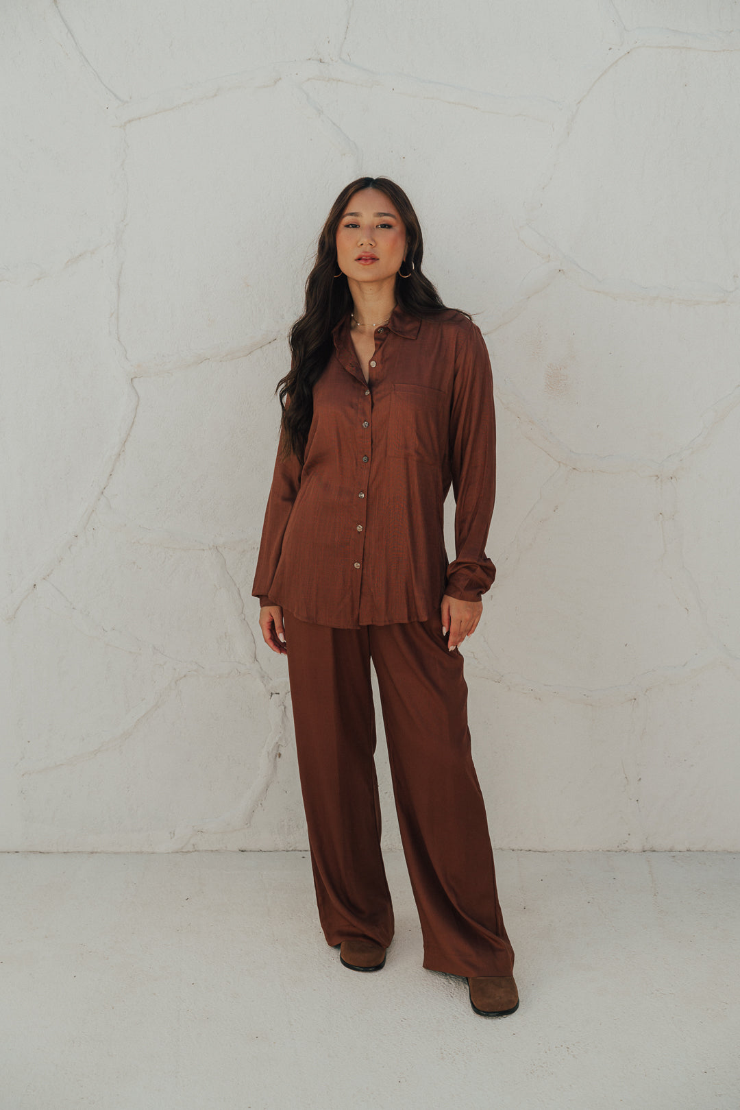 Camisa Fenda M/L Café