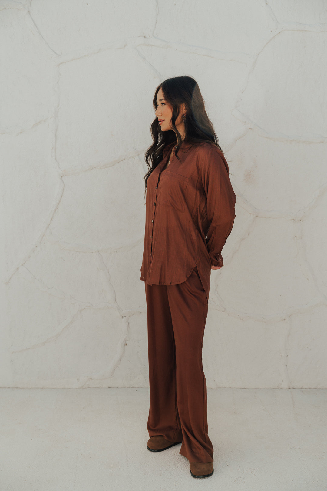 Camisa Fenda M/L Café