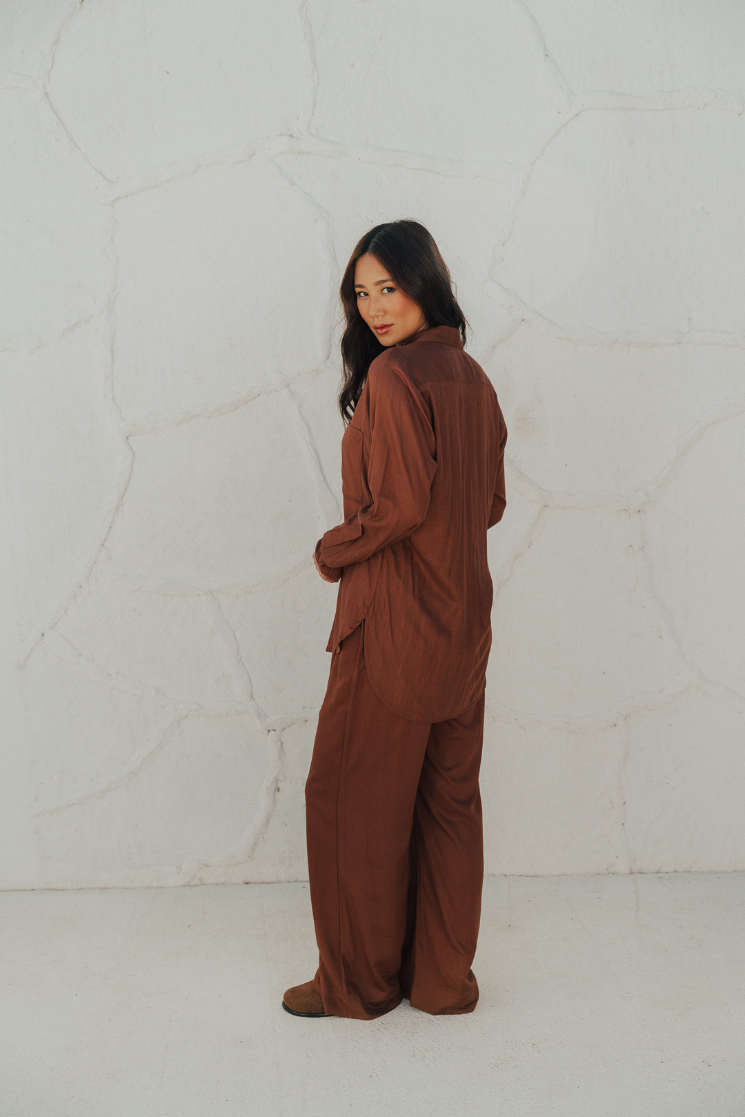 Camisa Fenda M/L Café