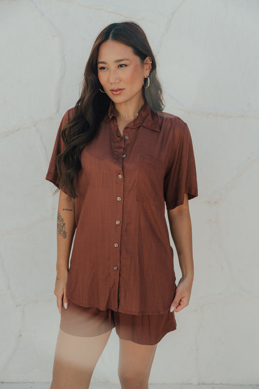 Shorts Bolso Café