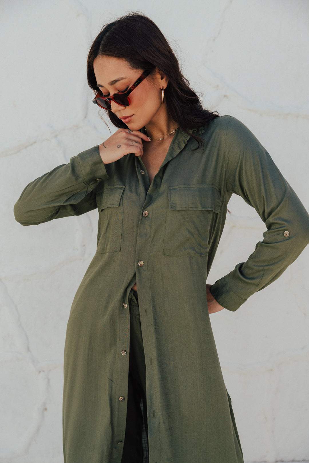 Chemise Botão Oliva