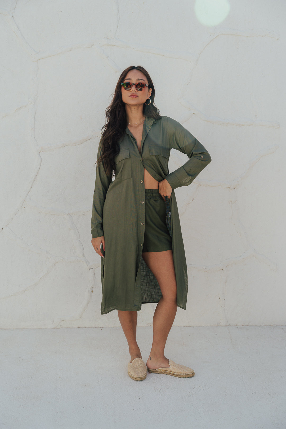Chemise Botão Oliva