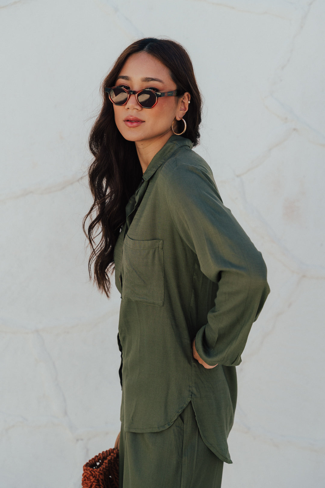 Camisa Fenda M/L Oliva