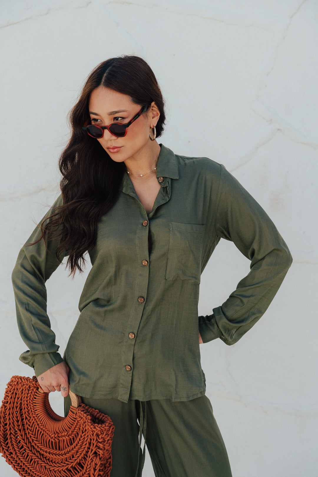 Camisa Fenda M/L Oliva