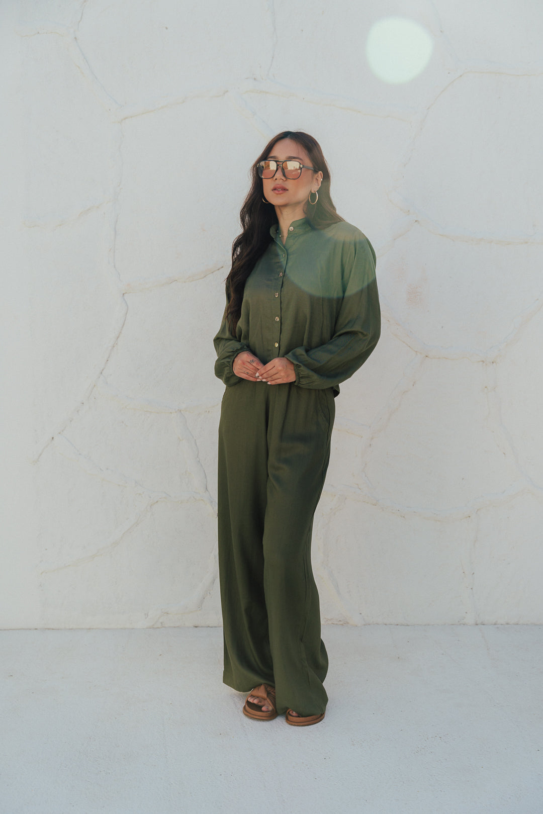 Camisa Midi Oliva