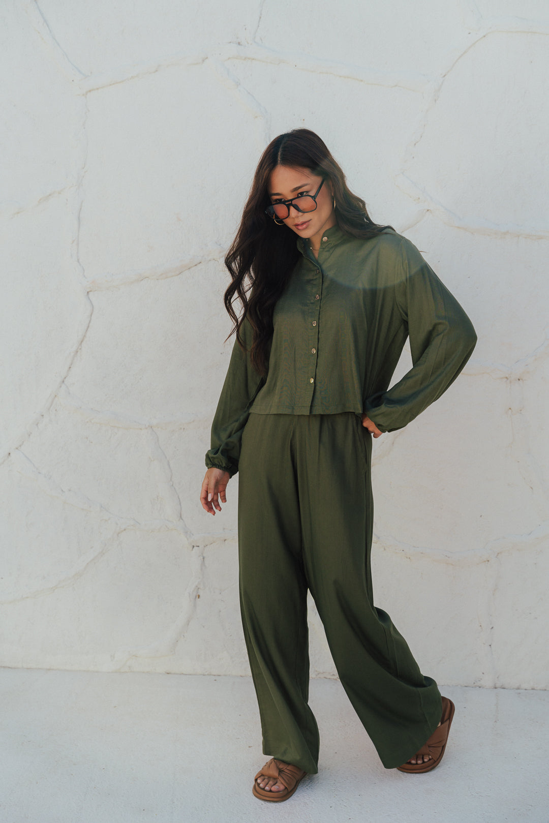 Camisa Midi Oliva