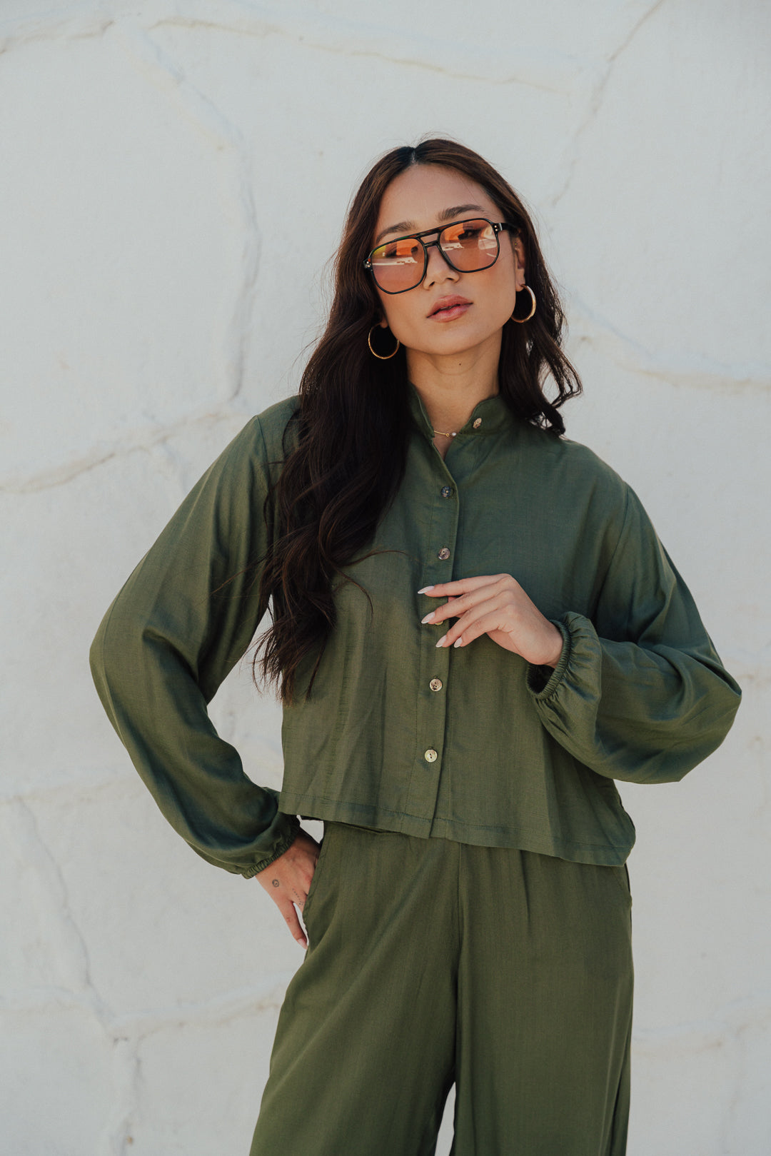 Camisa Midi Oliva