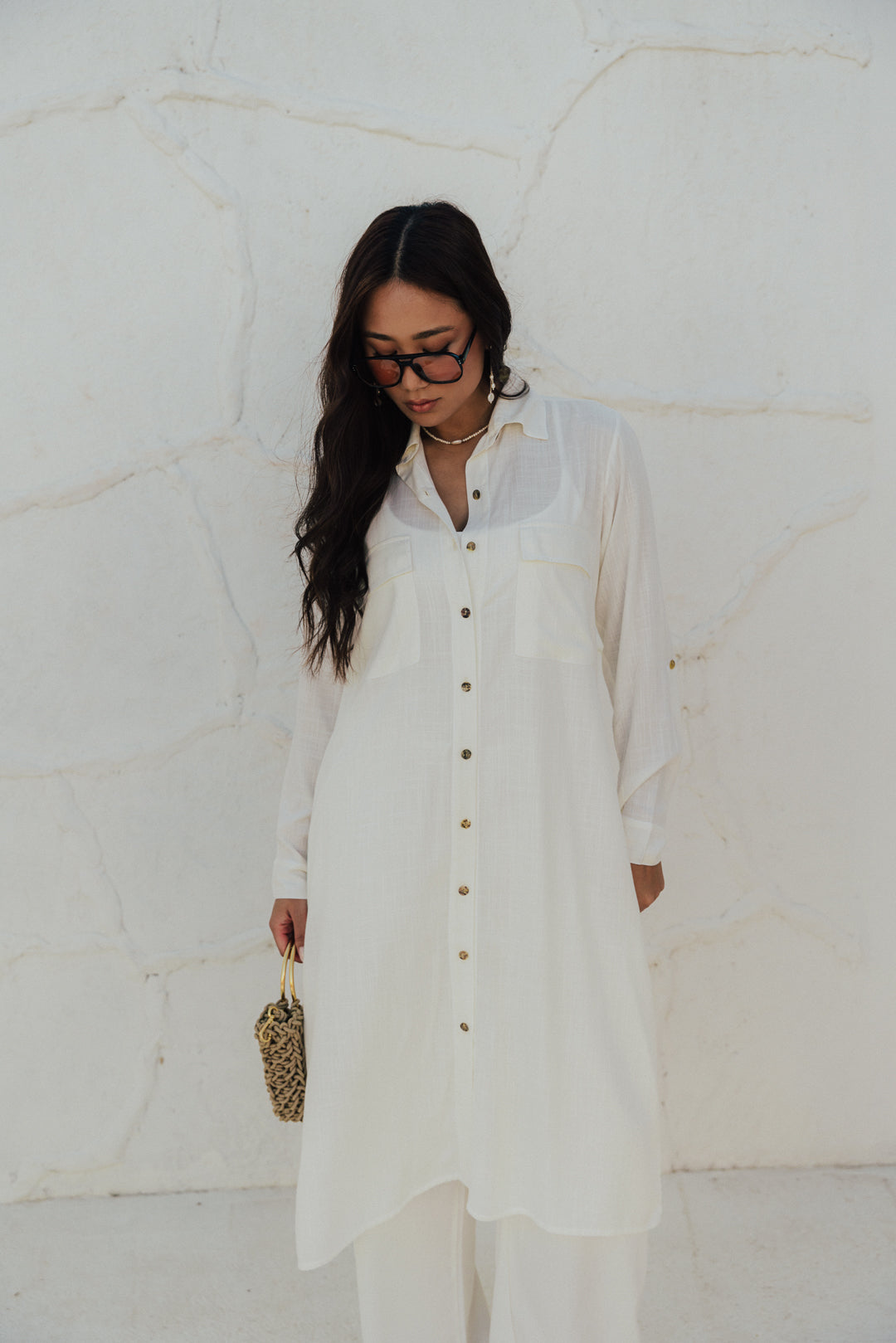 Chemise Botão Off White