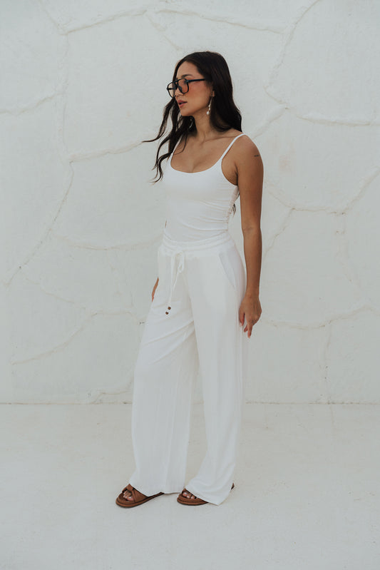 Pantalona Laço Moletinho Off White
