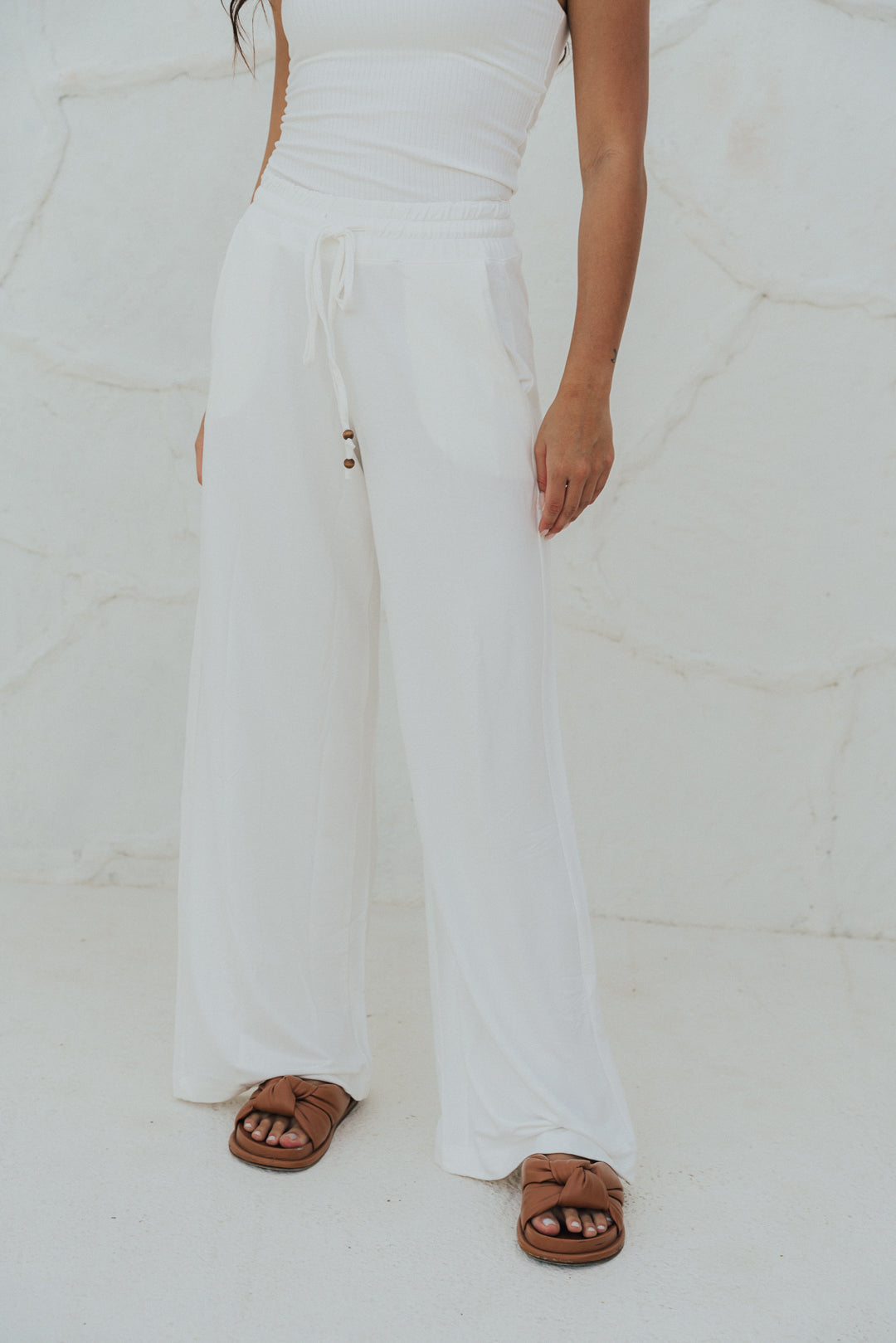 Pantalona Laço Moletinho Off White
