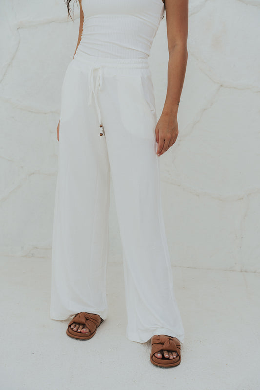Pantalona Laço Moletinho Off White