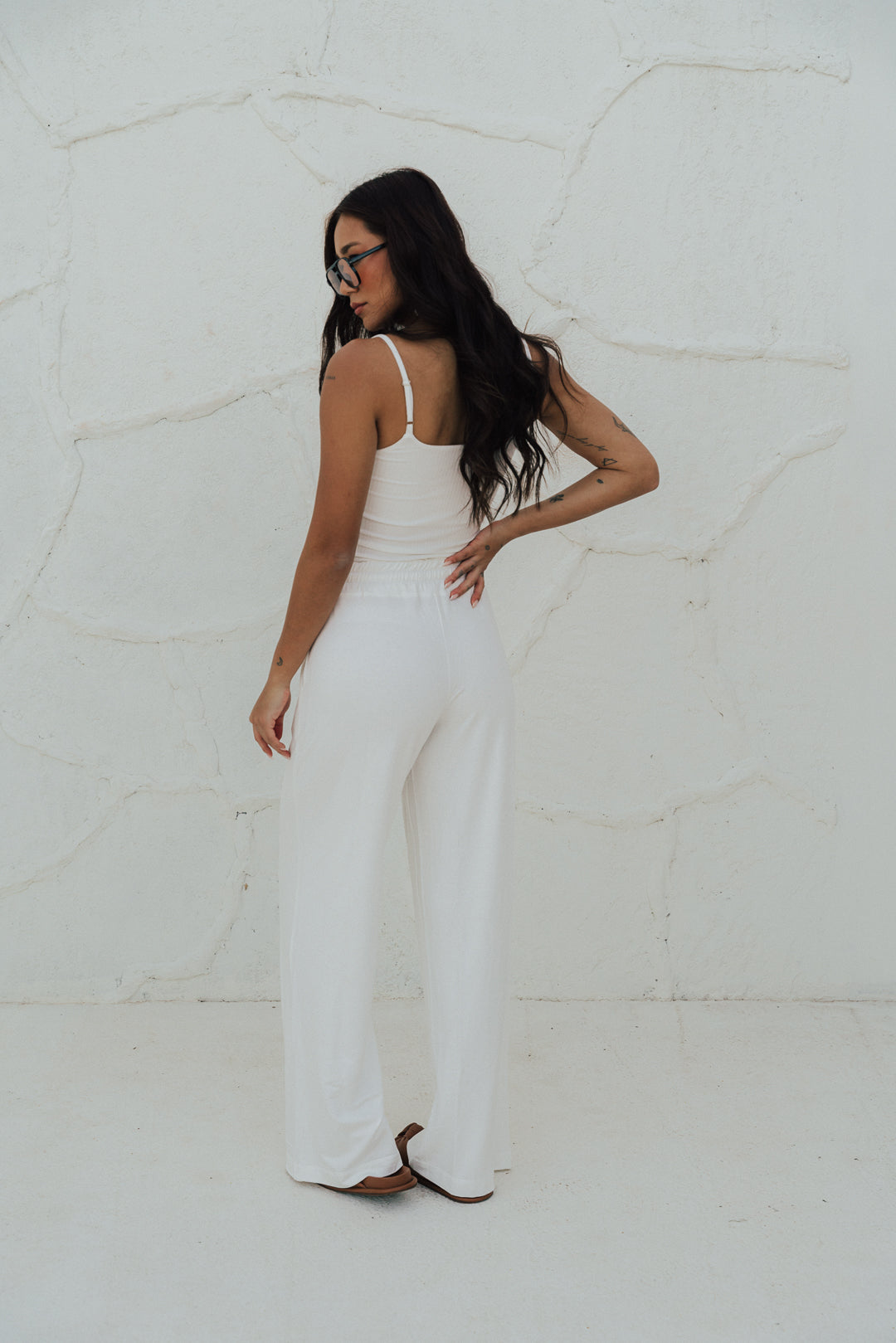 Pantalona Laço Moletinho Off White