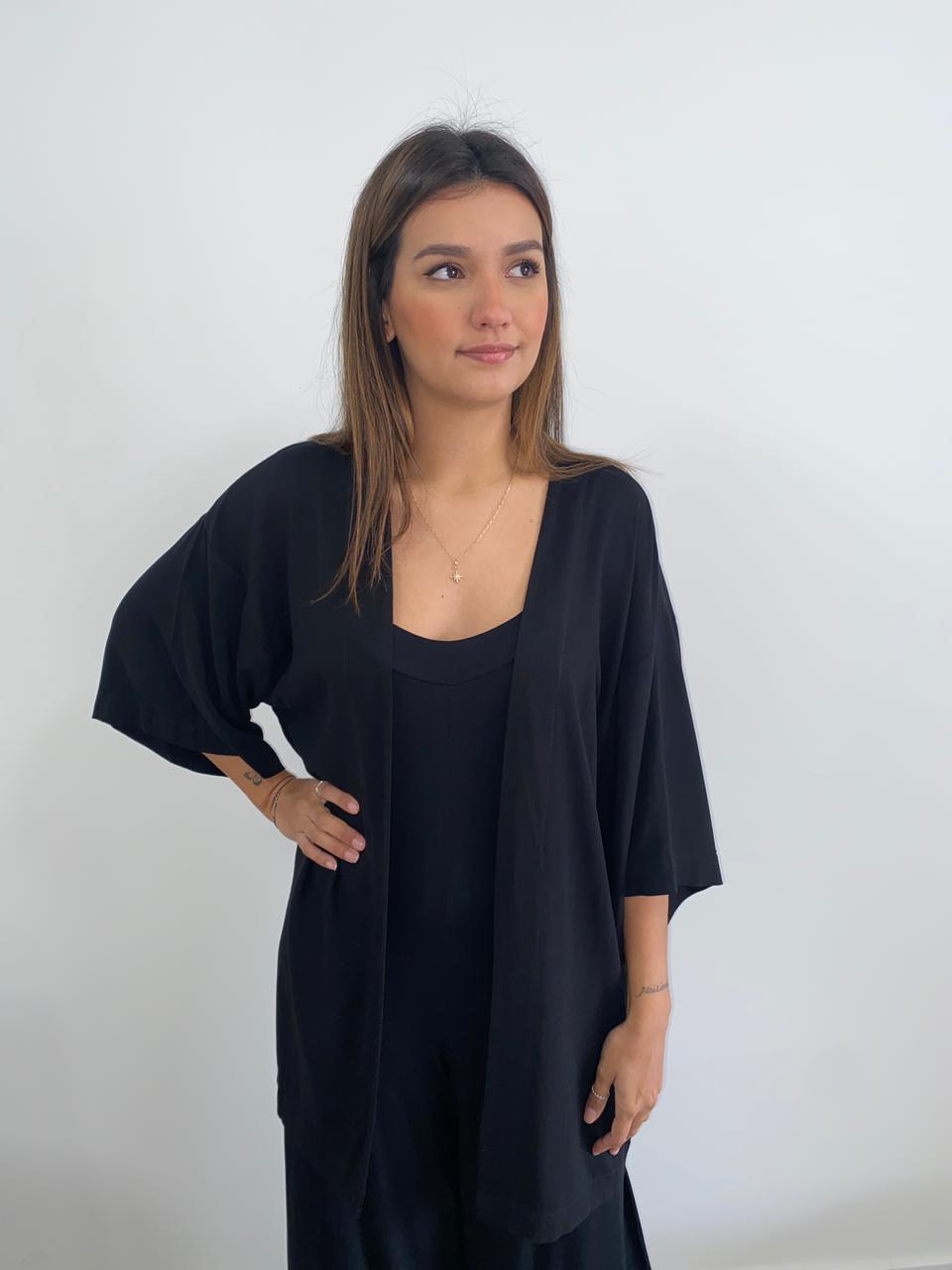 Kimono Reto Faixa Preto