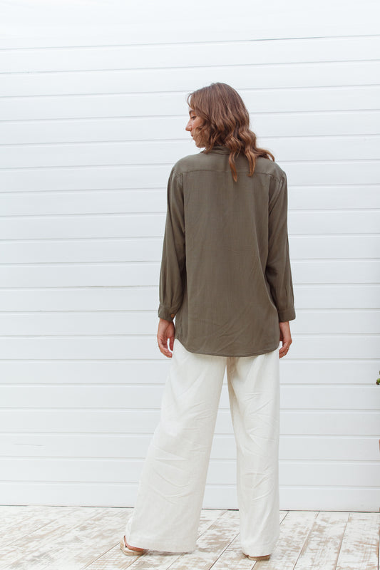 Camisa Botão Oliva