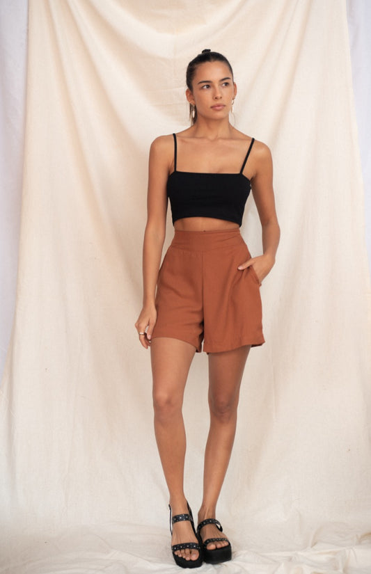 Shorts Bolso Camel